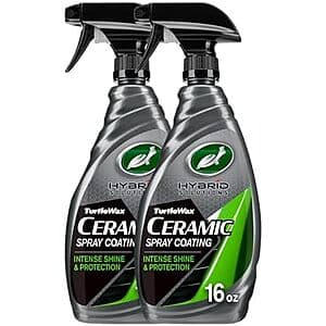 Two 16-ounce bottles of Turtle Wax Hybrid Solutions Ceramic Spray Coating with blue and white labeling.