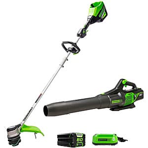 Greenworks 80V 16" Cutting Diameter Trimmer & Axial Blower w/ 2.0Ah Battery & Charger $199 + Free Shipping