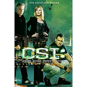 CSI: Crime Scene Investigation complete series digital HD cover art displayed on Apple TV interface.