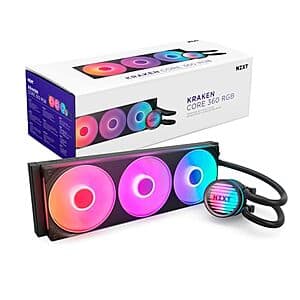 NZXT Kraken Core 360 RGB AIO Liquid CPU Cooler $85 + Free S&H