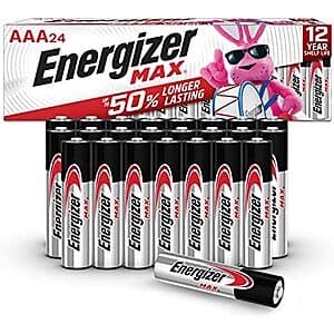 Select Accounts: 24-Count Energizer MAX AAA Alkaline Batteries $7.80 w/ Subscribe & Save