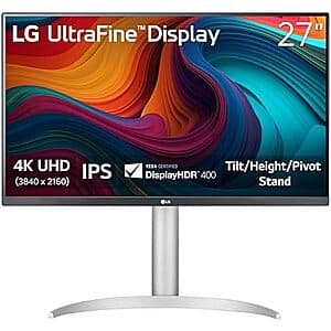 27" LG 27UP650K-W 3840x2160 4K UHD 60Hz 5ms IPS Monitor $197 + Free Shipping