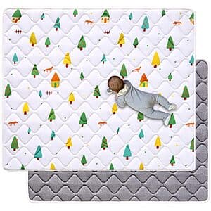 50" x 50" Vividvibebearpas Foam Baby Play Mat (Forest Party) $10
