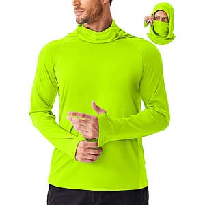 PINSPARK Men's UPF 50+ Long Sleeve Sun Hoodie w/ Mask (Various) $10