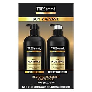 2-Piece 28-Oz TRESemme Rich Moisture Shampoo & Conditioner Set $6.45 w/ Subscribe & Save