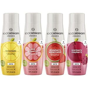 4-Pack 14.9-Oz sodastream Drink Mixes (Variety Pack) $12.80 w/ Subscribe & Save