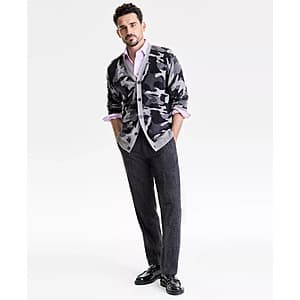 Club Room Men's 100% Cashmere Camo-Print V-Neck Cardigan (Black Camo) $39.85 + Free Shipping