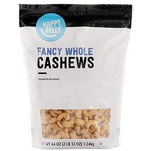 Select Accounts: 44-Oz Happy Belly Fancy Whole Cashews (Roasted & Sea Salted) $13.80 w/ Subscribe & Save