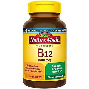 Select Accts: 160-ct Nature Made Vitamin B12 1000mcg Time Release Tablets $5.15 w/ S&S