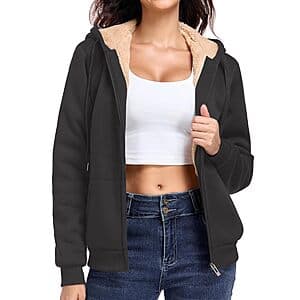 Little Beauty Women's Fleece-Lined Zip Up Hoodies (various) $15