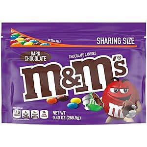 $1.27: 9.4-Oz M&M'S Dark Chocolate Candy (Sharing Size)