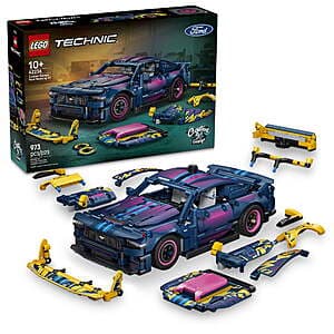 973-Pc LEGO Technic Custom Garage Ford Mustang GT Building Car Set $79 + Free S&H