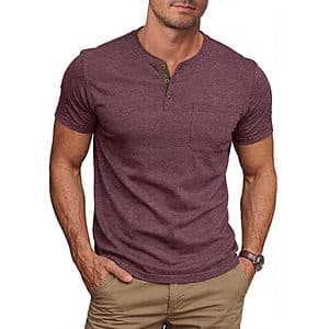 NITAGUT Men's Henley Short Sleeve Cotton Casual T-Shirt (5 Colors) $7.95