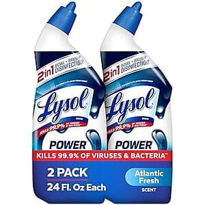 2-Pk 24-Oz Lysol Toilet Bowl Cleaner Gel (Atlantic Fresh) $3.25 w/ S&S