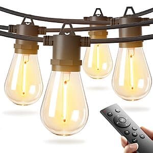 addlon 50' LED Outdoor String Lights w/ Edison Shatterproof Bulbs $13