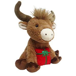 Vibrant Life 11" Holiday Highland Cow w/ Present Plush Dog Toy (Brown/Red) $2.40 + Free S&H on $35+