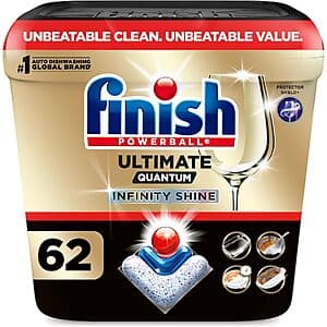 Select Accts: 62-Ct Finish Ultimate Infinity Shine Dishwashing Tablets (Fresh) $10.80 w/ S&S