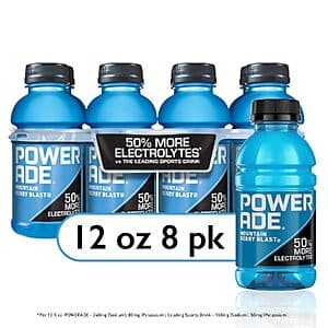 Select Amazon Accts: 8-Pk 12oz. Powerade Sports Drink (Mountain Berry Blast) 2 for $5.35 w/ S&S