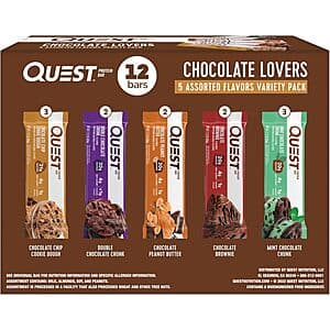 12-Ct Quest Nutrition High Protein Bars (Chocolate Lovers Variety Pack) $18.35 w/ S&S
