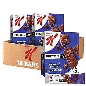 Select Accounts: 18-Pk 1.58-Oz Special K Bar Protein Meal Bars (Brownie Batter) $6.75 w/ S&S