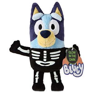 7.5" Bluey Glow-In-The-Dark Skeleton Costume Plush (Bluey or Bingo) $2.10