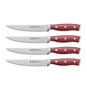 4-Piece HENCKELS 5.5" Forged Steak Knife Set (Red) $25