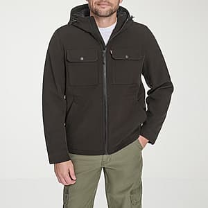 Levi’s Mens Water Resistant Midweight Softshell Jacket (Black or Olive) $24 + Free S/H on $49+
