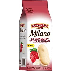7-Oz Pepperidge Farm Milano White Chocolate Strawberry Flavored Cookies $3 w/ S&S