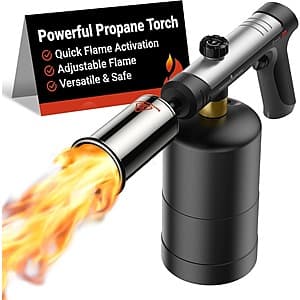 ThermoMaven Propane Blow Torch w/ One-Touch Max Fire (Silver) $23.90 + Free S&H