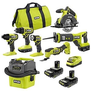 Ryobi ONE+ 18V Cordless 6-Tool Kit w/ 4 Batteries, Charger & 1-Gal Wet/Dry Vacuum $299 + Free S&H