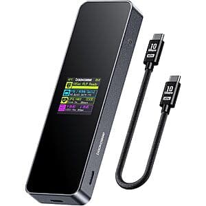DOCKCASE Visual Smart M.2 NVMe Type-C 10Gbps SSD Enclosure w/ 10s PLP Support $29.20 + Free S&H