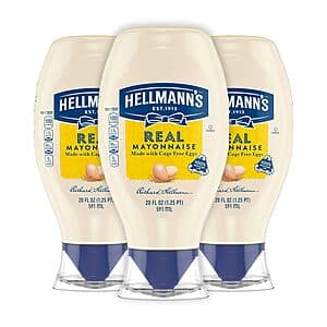 3-Count 20-Oz Hellmann's Real Mayonnaise Squeeze Bottles $7.60 w/ Subscribe & Save & More