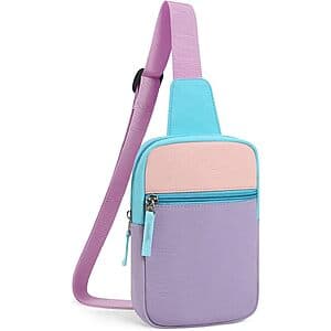Cotmcor girls' colorblock crossbody sling bag in select colors with adjustable strap.