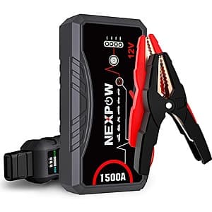 Prime Members: NEXPOW 1500A 12V Portable Jump Starter (up to 7L Gas/5.5L Diesel) $26.60 + Free Shipping