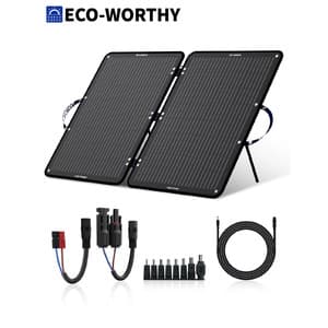 ECO-WORTHY 100W Foldable Off Grid Monocrystalline Solar Panel w/ Kickstand $51 + Free Shipping