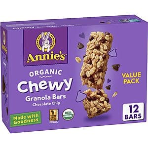 12-Count 0.89oz Annie's Organic Chewy Granola Bars (Chocolate Chip) $5 w/ Subscribe & Save