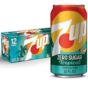 12-pk 12-fl-oz 7UP Tropical Zero Sugar Soda $5