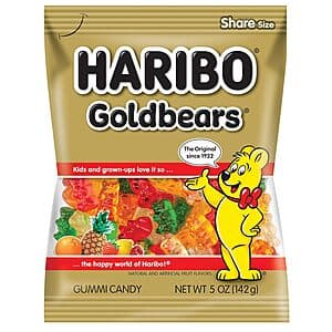 12-Count 5-Oz Haribo Goldbears Gummi Bear Candy (Five Fruit Flavors) $9