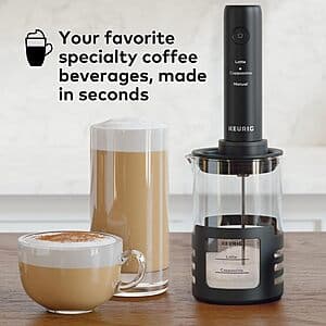 Keurig SimpleCafe Rechargeable Handheld Beverage Frother (Black) $15