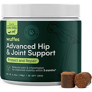Wuffes Advanced Hip & Joint Support Dog Supplements: 30-Ct Large $17.50, 60-Ct Small $13.65 w/ Subscribe & Save