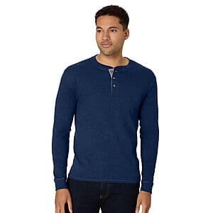 Hanes Men's BeefyT Cotton Long-Sleeve Henley Shirts (various) from $5.80