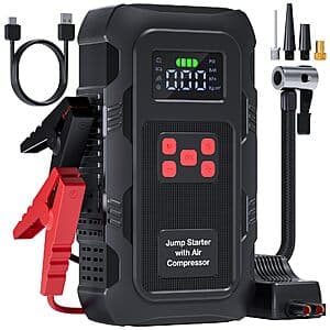 5000A HPBS Portable Car Jump Starter w/ 150PSI Tire Inflator & Air Compressor $32 + Free S&H