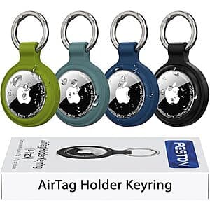 4-Pack Peston Apple Airtag Silicon Protective Holder w/ Keychain (Various) $5