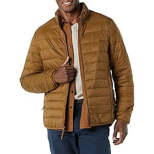 Amazon Essentials Mens Packable Lightweight Water-Resistant Puffer Jacket (various) from $17.80 or less