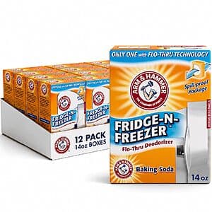 Select Accs: 12-Pk 14-Oz ARM & HAMMER Baking Soda Fridge-n-Freezer Odor Absorber $8.40 w/ S&S