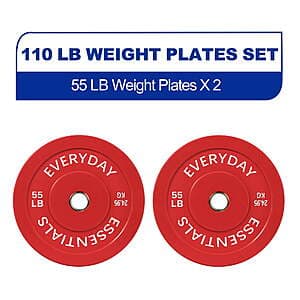 55-lb BalanceFrom 2" Olympic Bumper Weight Plates (Pair, Colored) $71.65 + Free S&H