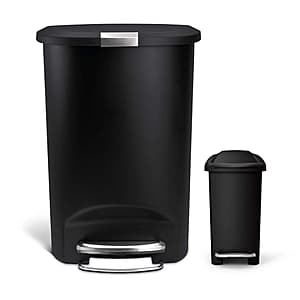 50L simplehuman Soft-Close Step-On Trash Can + 10L simplehuman Slim Trash Can $34.90 + Free Store Pickup