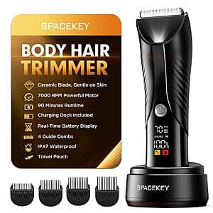 Spacekey Men's Rechargeable Wet/Dry Body Hair Trimmer $12