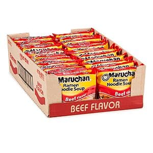 24-Count 3-Oz Maruchan Instant Ramen Noodle Soup (Beef) $6.20
