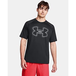 Under Armour Men's UA Tech Short Sleeve Training Shirt (Black/Steel) $8.40 + Free Shipping